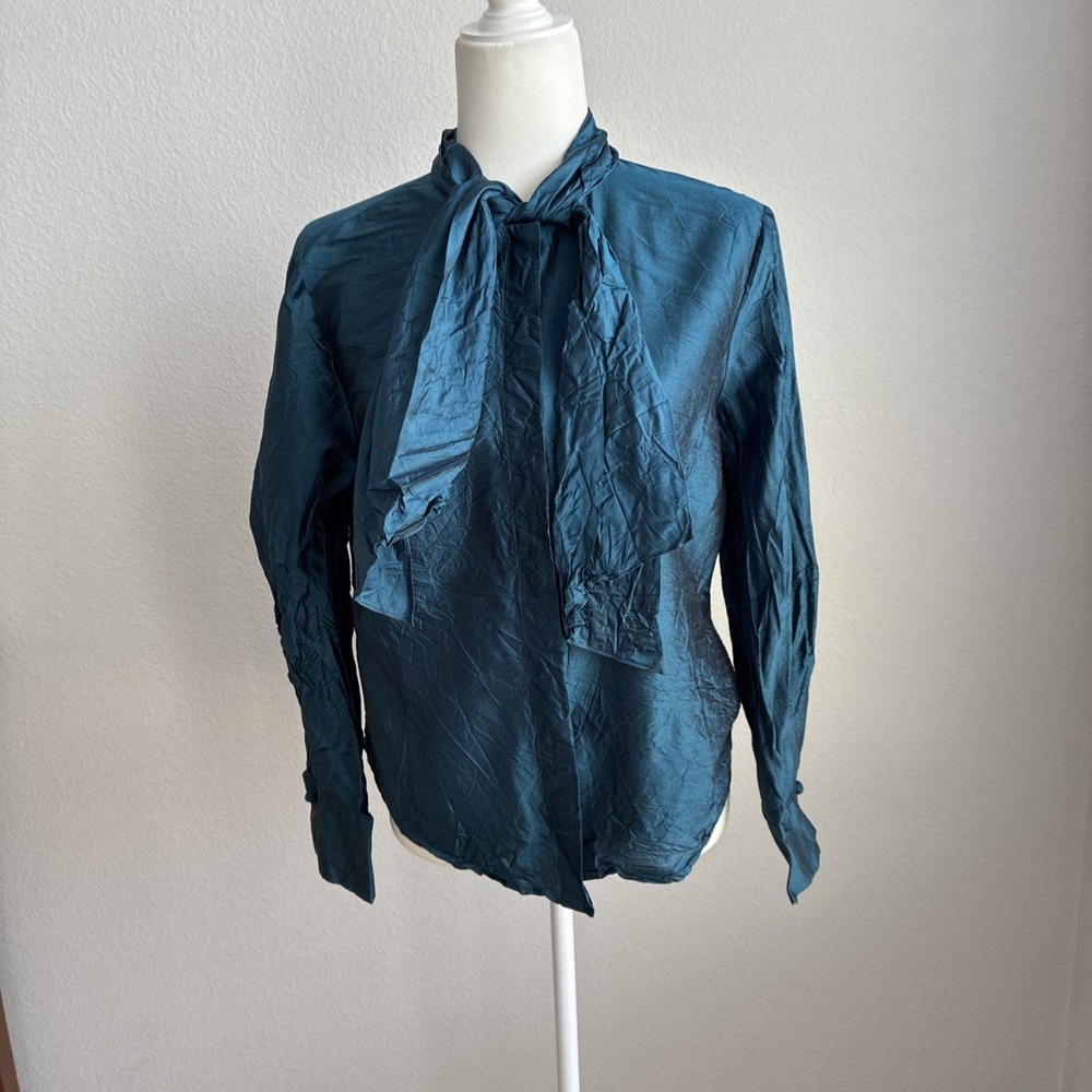 Linda Allard Ellen Tracy Womens Silk Blouse Size 10 Capsule Career Professional